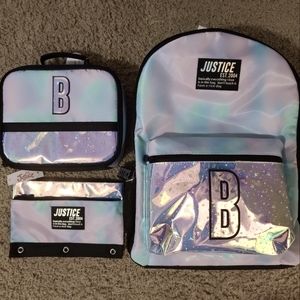 Brand new with tags Letter B Justice Backpack